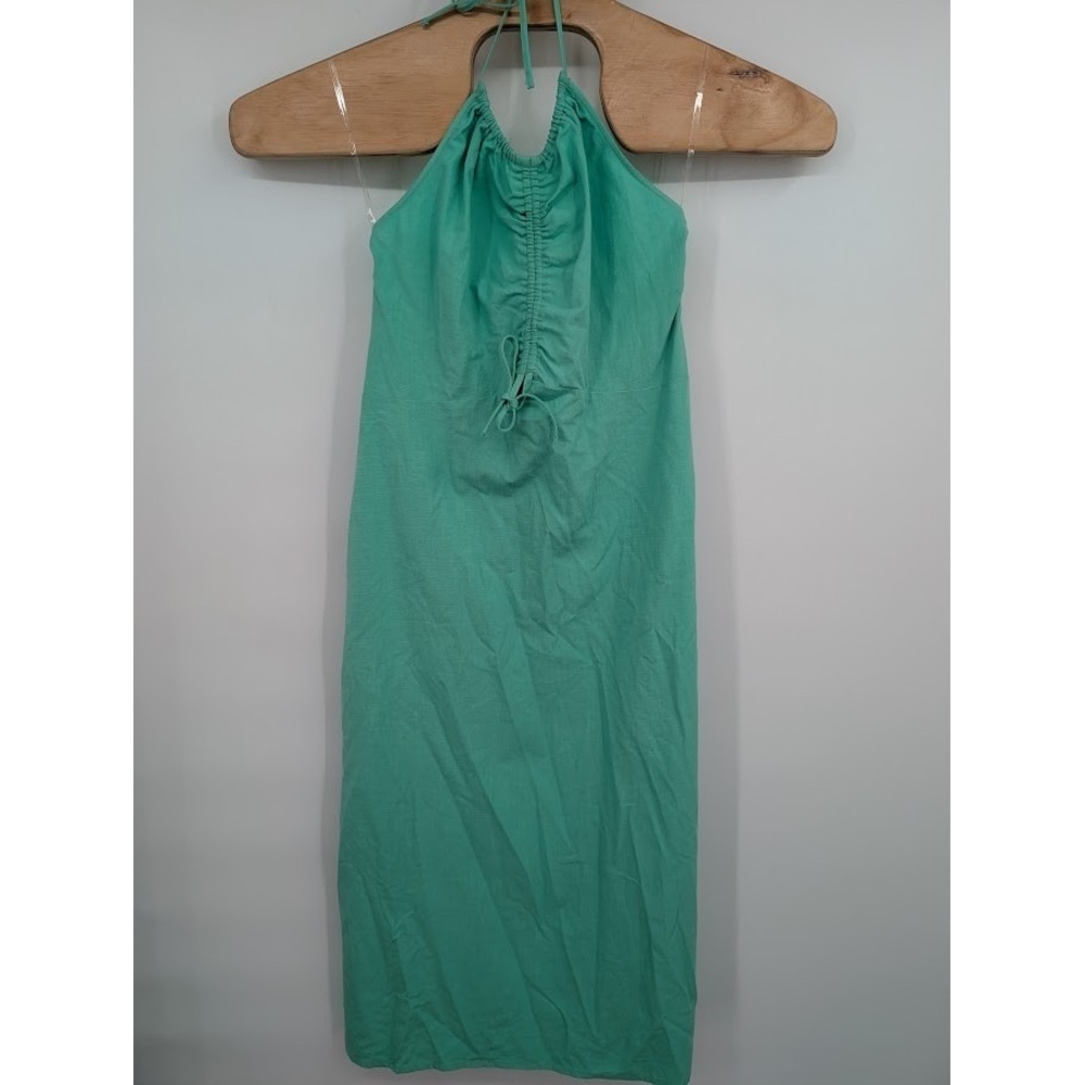 Decor STC Women's NWT Green Ruched Halter Dress‎ no sz